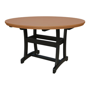 Amish Legacy 64" Round Outdoor Counter Table with Umbrella Hole in Cedar & Black