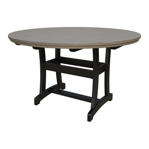 Amish Legacy 64" Round Outdoor Counter Table with Umbrella Hole in Coastal Gray & Black