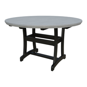 Amish Legacy 64" Round Outdoor Counter Table with Umbrella Hole in Driftwood Gray & Black