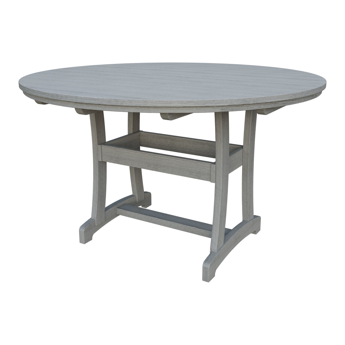 Amish Legacy 64" Round Outdoor Counter Table with Umbrella Hole in Driftwood Gray