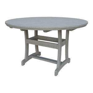 Amish Legacy 64" Round Outdoor Counter Table with Umbrella Hole in Driftwood Gray