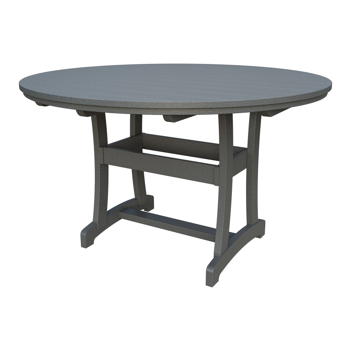 Amish Legacy 64" Round Outdoor Counter Table with Umbrella Hole in Gray