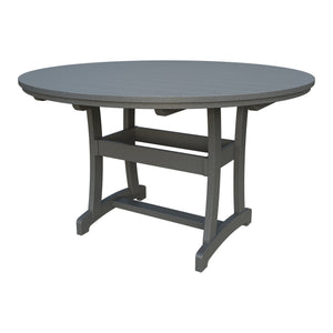 Amish Legacy 64" Round Outdoor Counter Table with Umbrella Hole in Gray