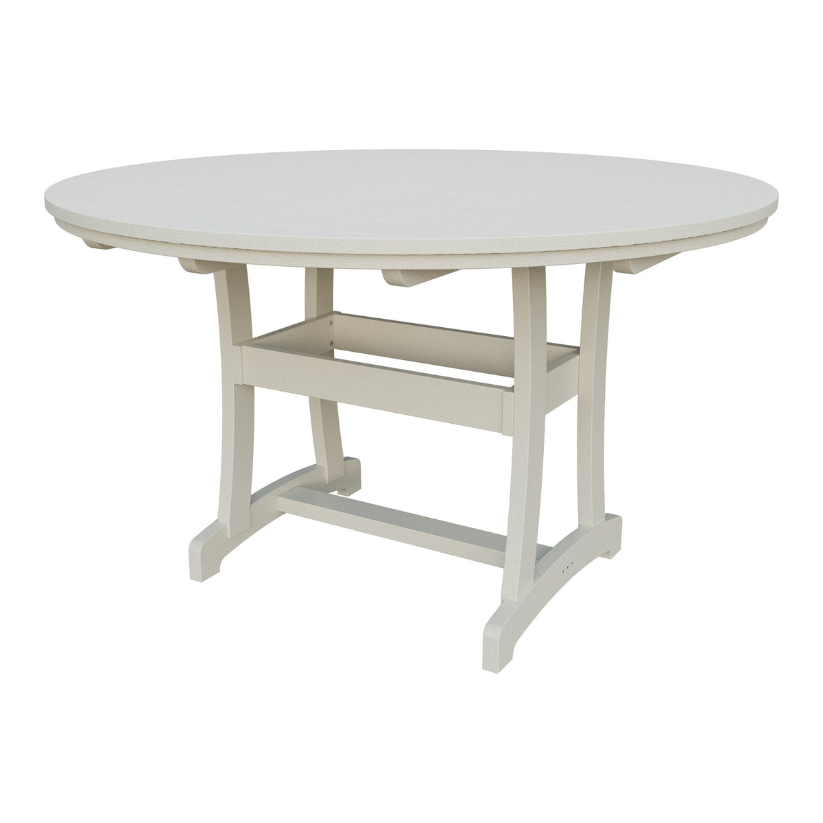 Amish Legacy 64" Round Outdoor Counter Table with Umbrella Hole in Ivory
