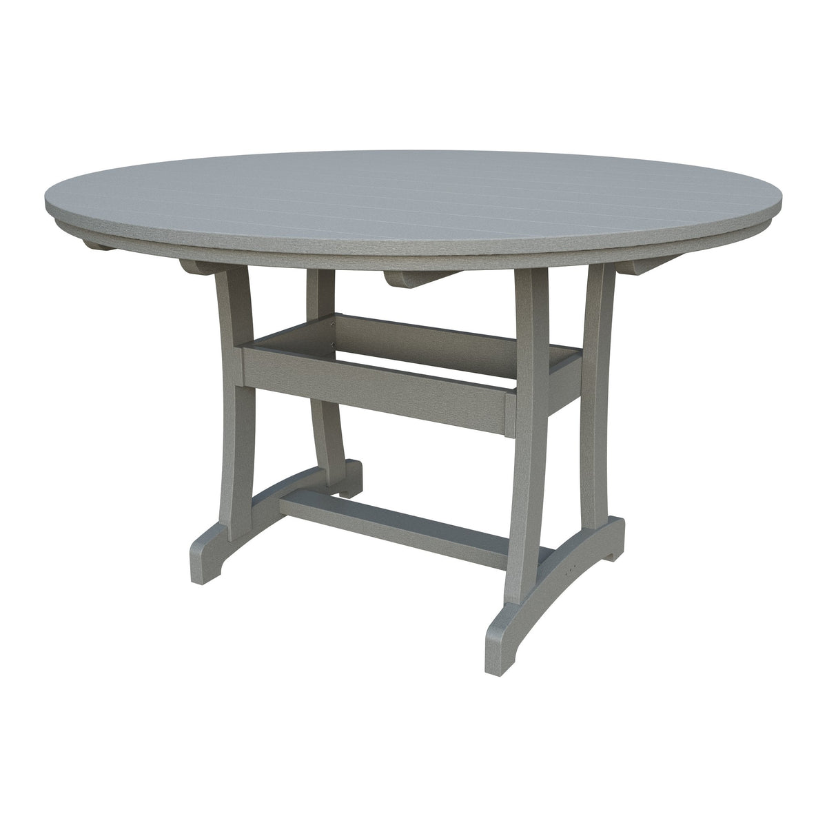 Amish Legacy 64" Round Outdoor Counter Table with Umbrella Hole in Light Gray