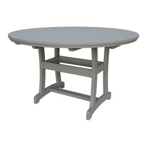 Amish Legacy 64" Round Outdoor Counter Table with Umbrella Hole in Light Gray