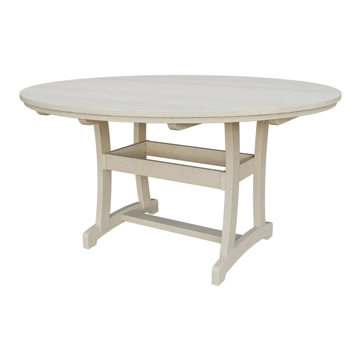 Amish Legacy 64" Round Outdoor Counter Table with Umbrella Hole in Seashell