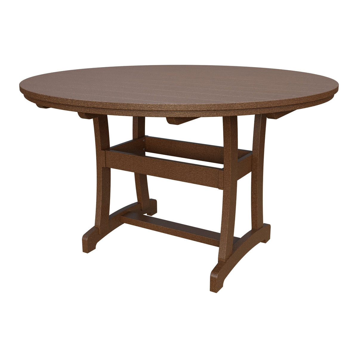 Amish Legacy 64" Round Outdoor Counter Table with Umbrella Hole in Tudor Brown