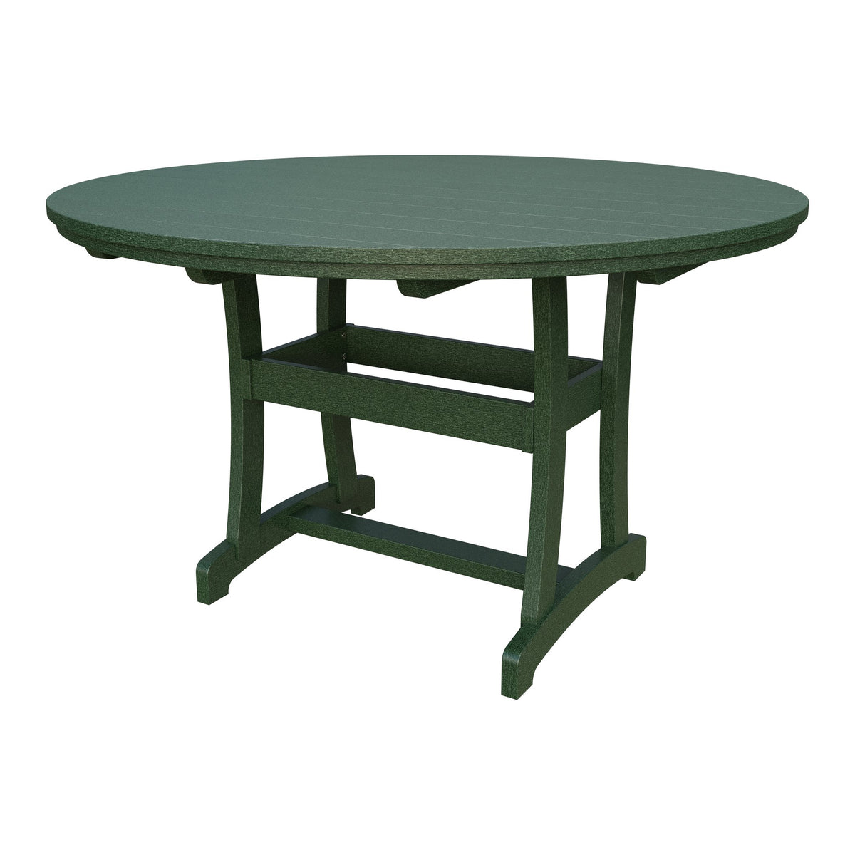 Amish Legacy 64" Round Outdoor Counter Table with Umbrella Hole in Turf Green