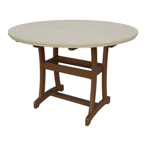 Amish Legacy 64" Round Outdoor Bar Table with Umbrella Hole in Birchwood & Tudor Brown