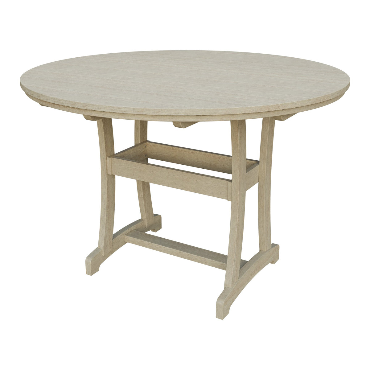 Amish Legacy 64" Round Outdoor Bar Table with Umbrella Hole in Birchwood
