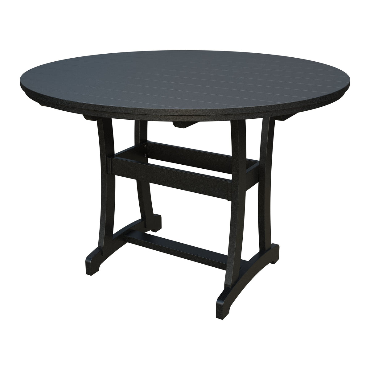 Amish Legacy 64" Round Outdoor Bar Table with Umbrella Hole in Black