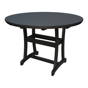 Amish Legacy 64" Round Outdoor Bar Table with Umbrella Hole in Black