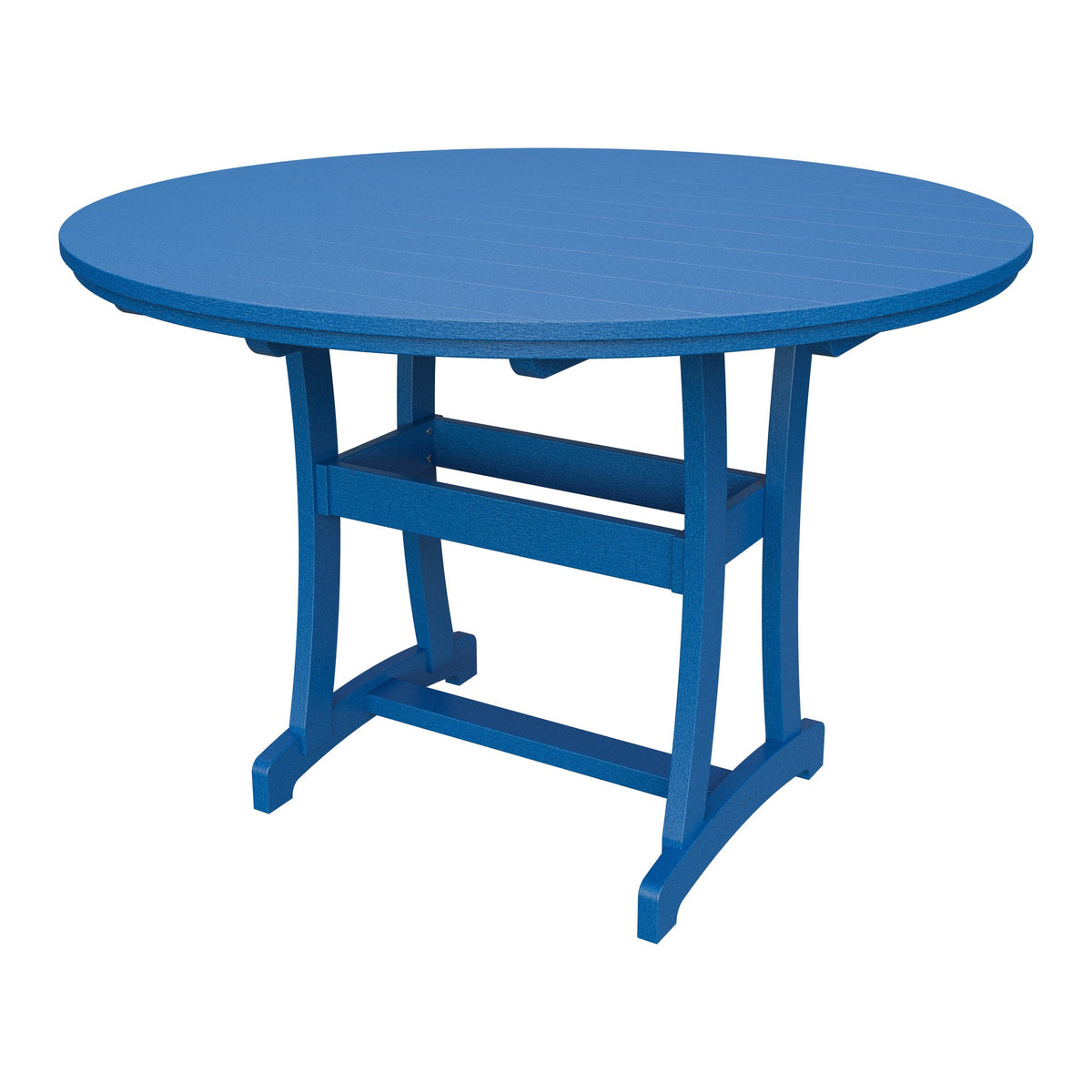Amish Legacy 64" Round Outdoor Bar Table with Umbrella Hole in Blue