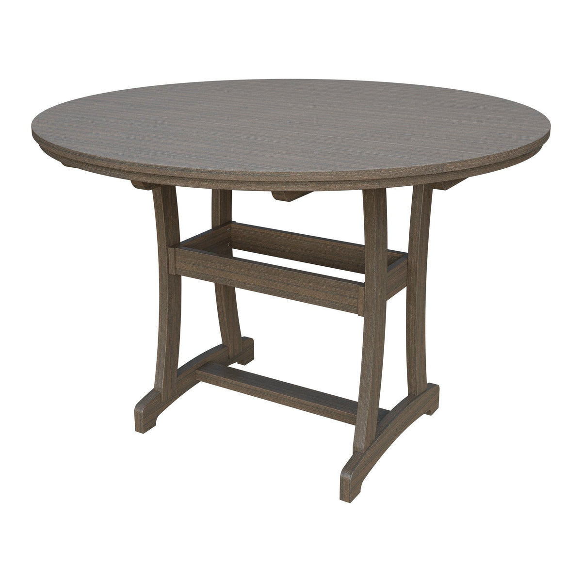 Amish Legacy 64" Round Outdoor Bar Table with Umbrella Hole in Brazilian Walnut