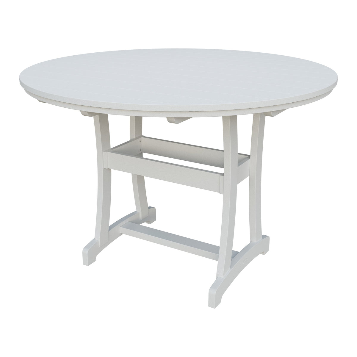 Amish Legacy 64" Round Outdoor Bar Table with Umbrella Hole in Bright White
