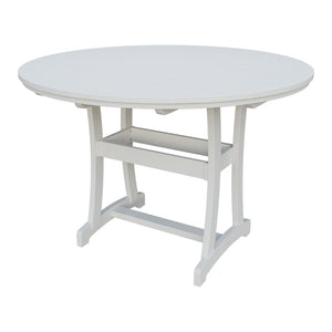 Amish Legacy 64" Round Outdoor Bar Table with Umbrella Hole in Bright White