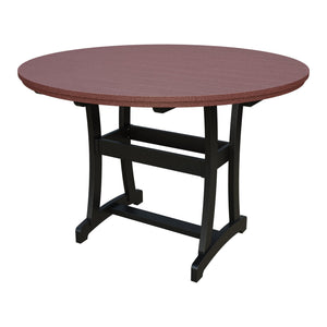 Amish Legacy 64" Round Outdoor Bar Table with Umbrella Hole in Cherrywood & Black