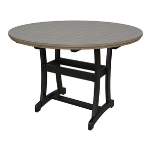 Amish Legacy 64" Round Outdoor Bar Table with Umbrella Hole in Coastal Gray & Black