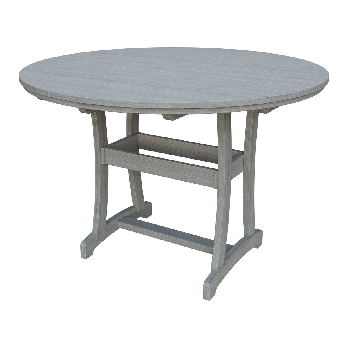 Amish Legacy 64" Round Outdoor Bar Table with Umbrella Hole in Driftwood Gray