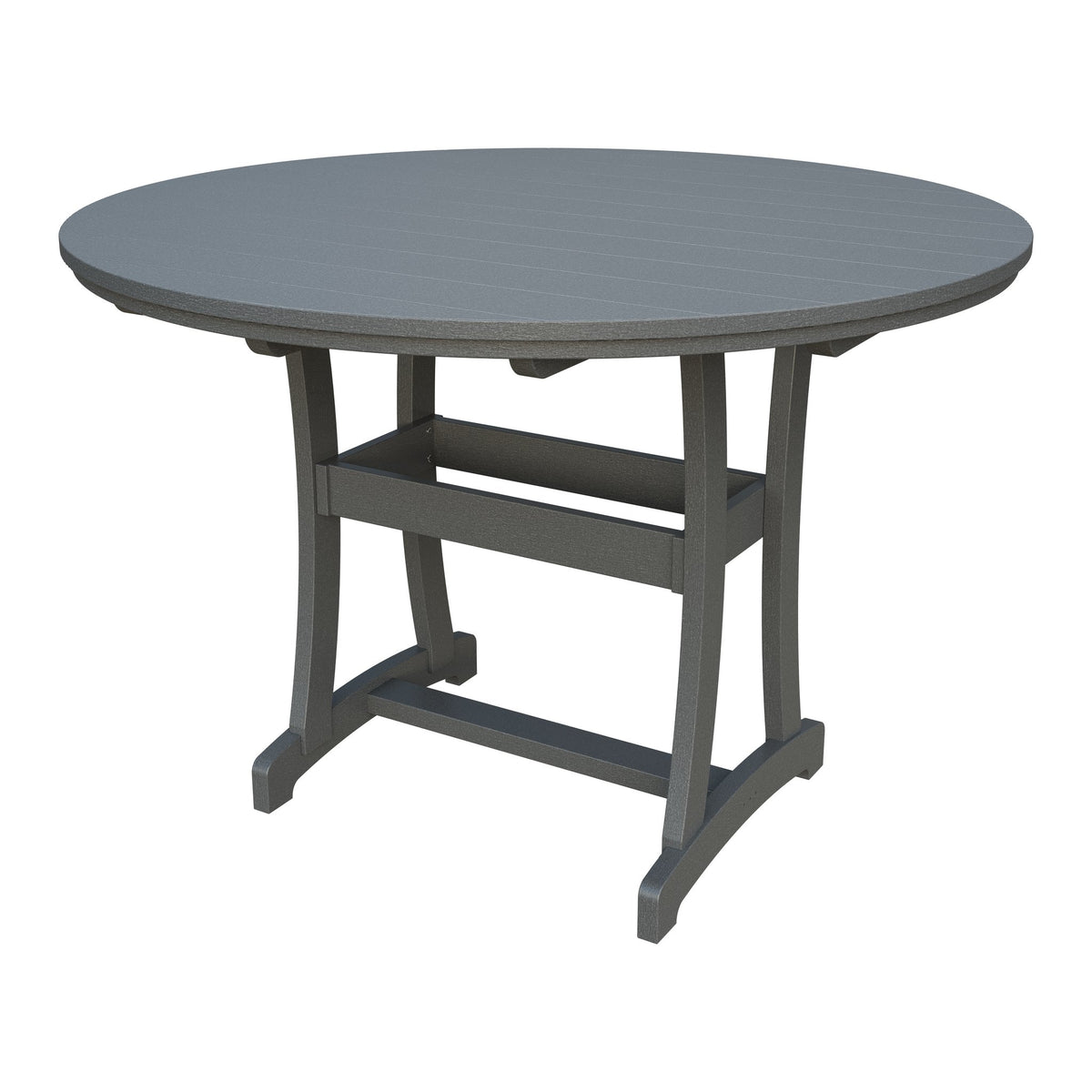 Amish Legacy 64" Round Outdoor Bar Table with Umbrella Hole in Gray