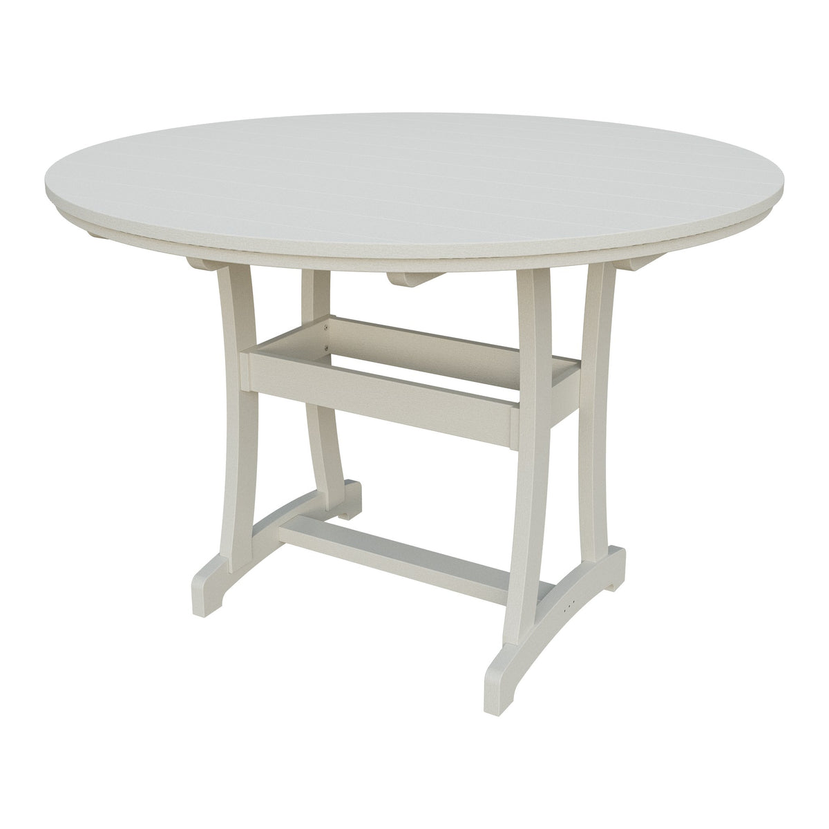 Amish Legacy 64" Round Outdoor Bar Table with Umbrella Hole in Ivory