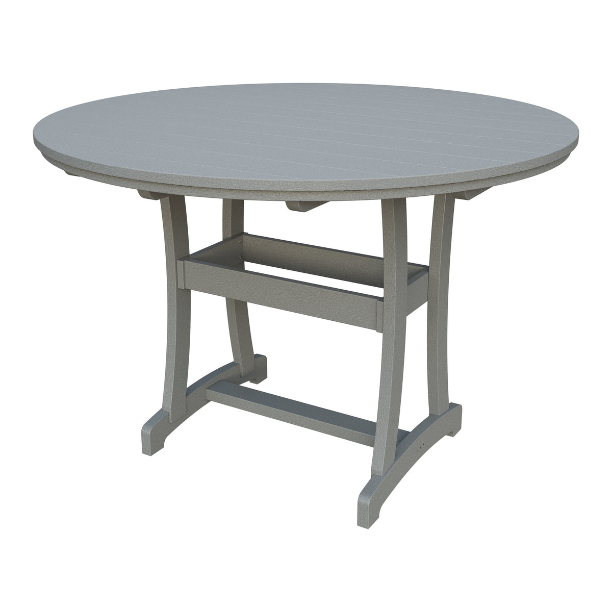 Amish Legacy 64" Round Outdoor Bar Table with Umbrella Hole in Light Gray