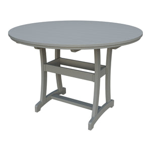 Amish Legacy 64" Round Outdoor Bar Table with Umbrella Hole in Light Gray