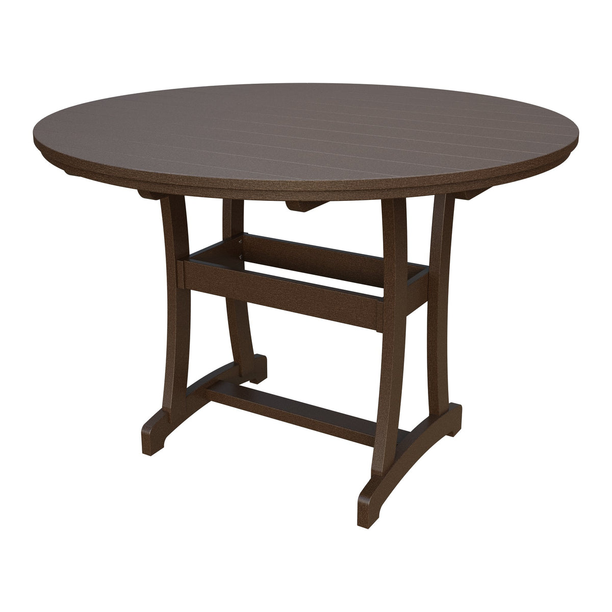 Amish Legacy 64" Round Outdoor Bar Table with Umbrella Hole in Milwaukee Brown