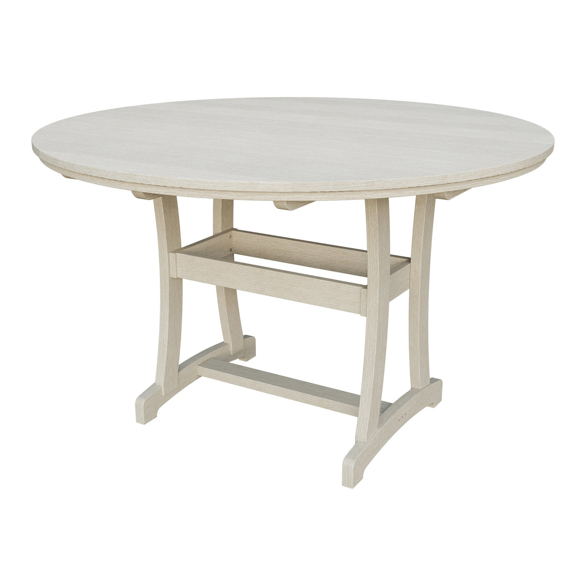 Amish Legacy 64" Round Outdoor Bar Table with Umbrella Hole in Seashell