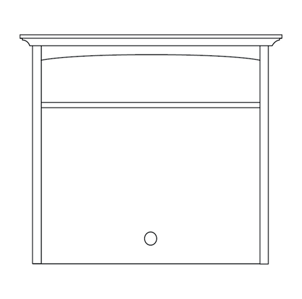 Amish Open TV Hutch Top - Shaker, Mission or Manchester - line drawing