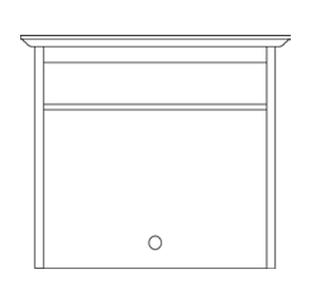 Amish Open TV Hutch Top - Shaker, Mission or Manchester - line drawing