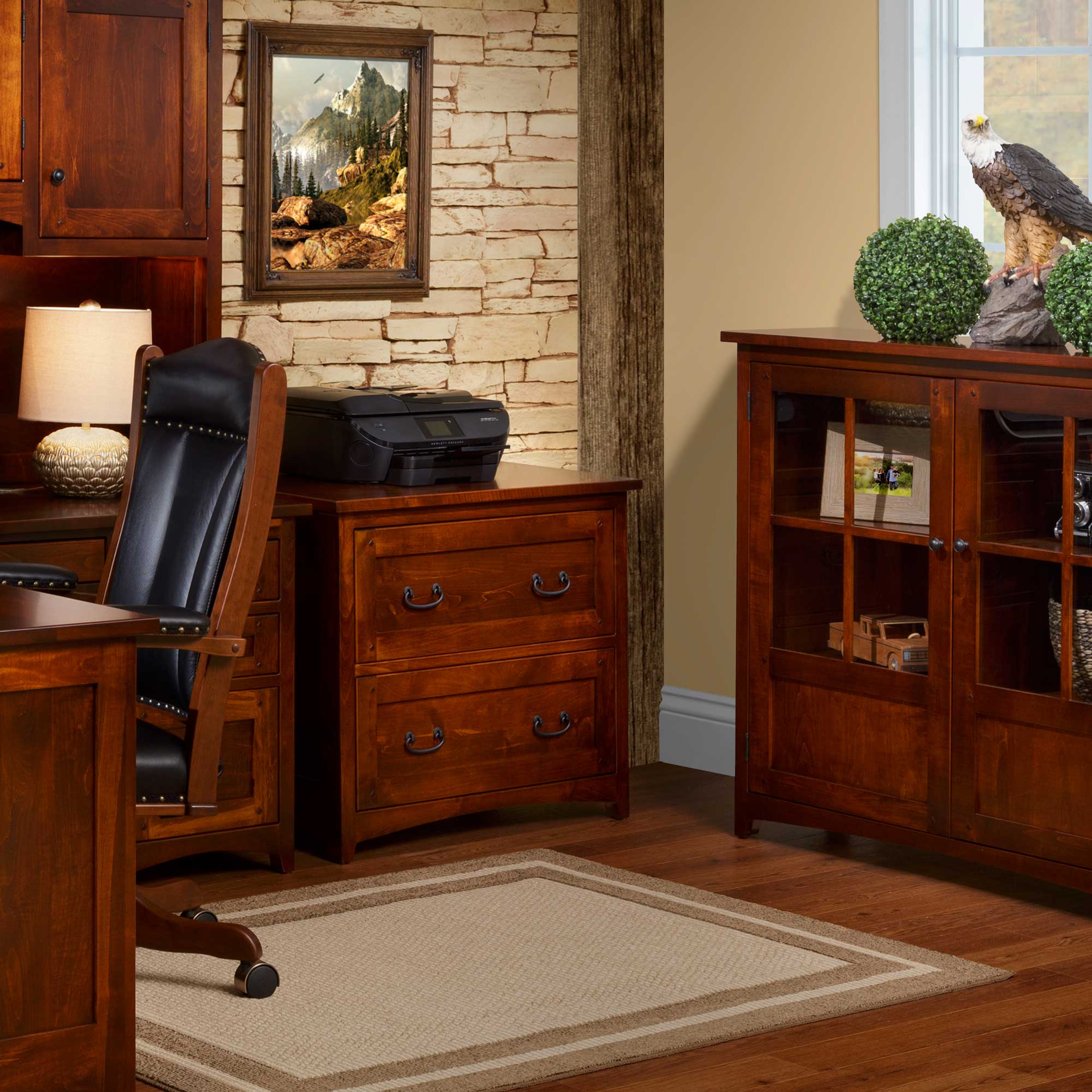 Amish Belmont Solid Wood Bookcase with doors