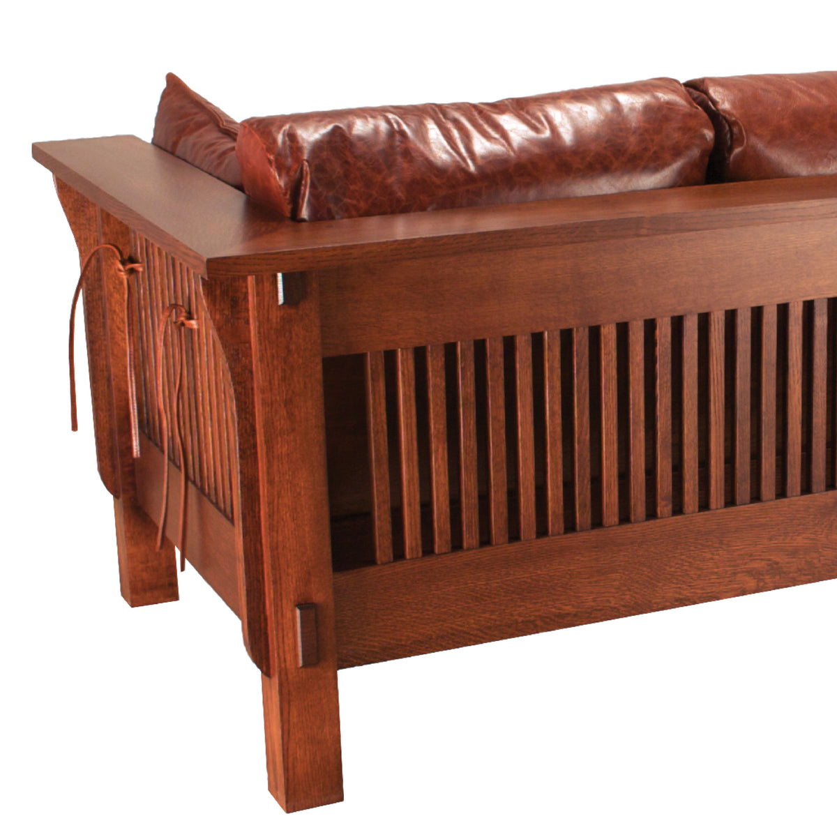 Amish Solid Wood Spanish Mission Loveseat