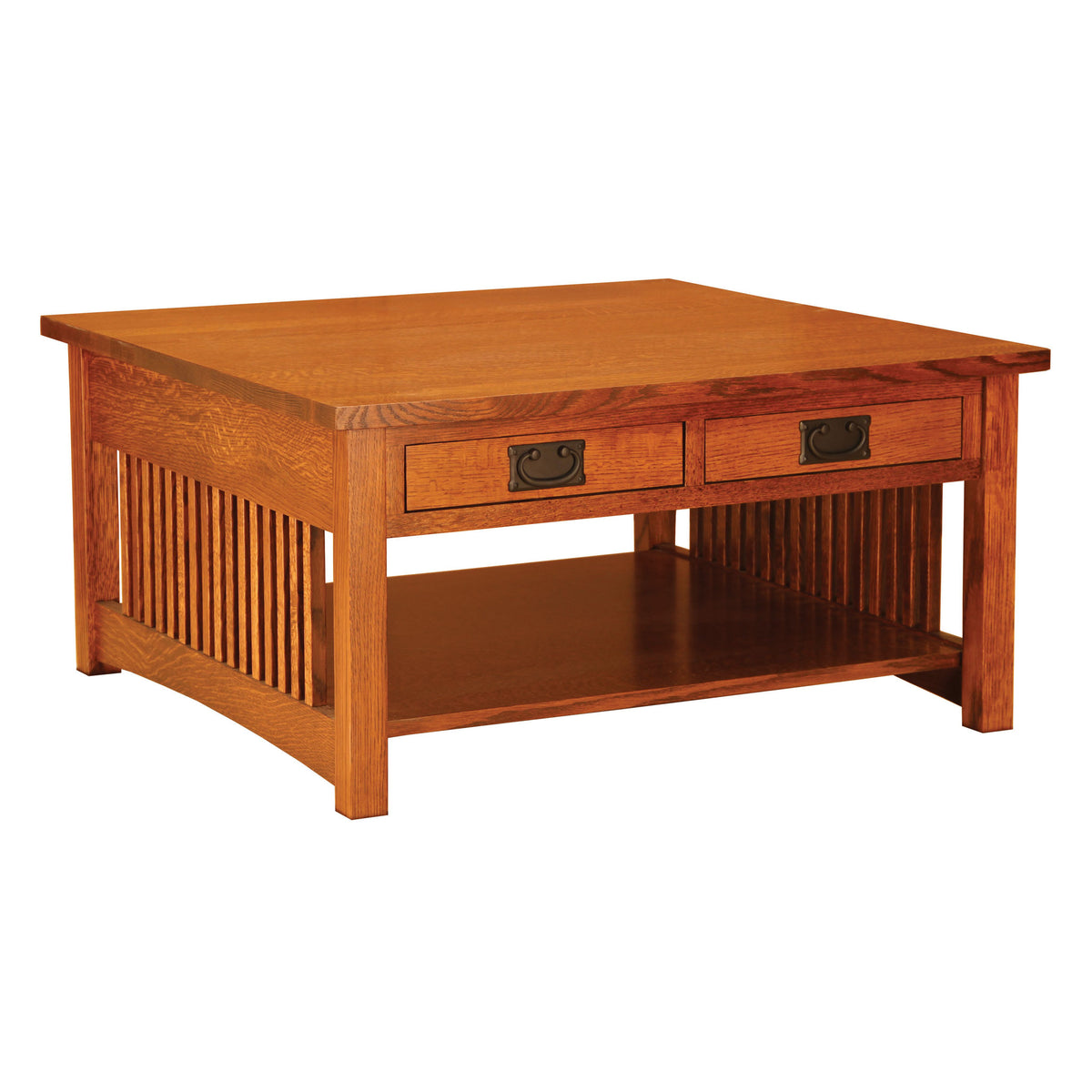 Amish Solid Wood Spanish Mission Square Coffee Table