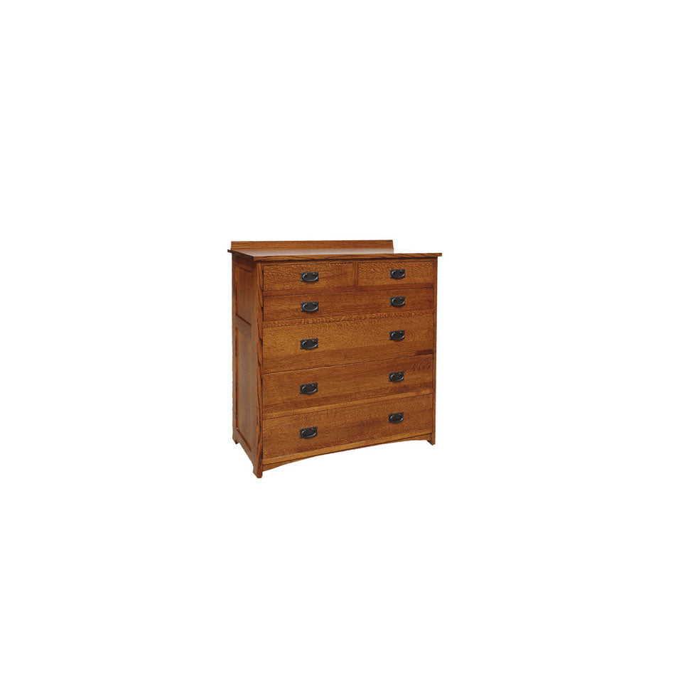 Cómoda Amish de madera maciza de misión española con 6 cajones