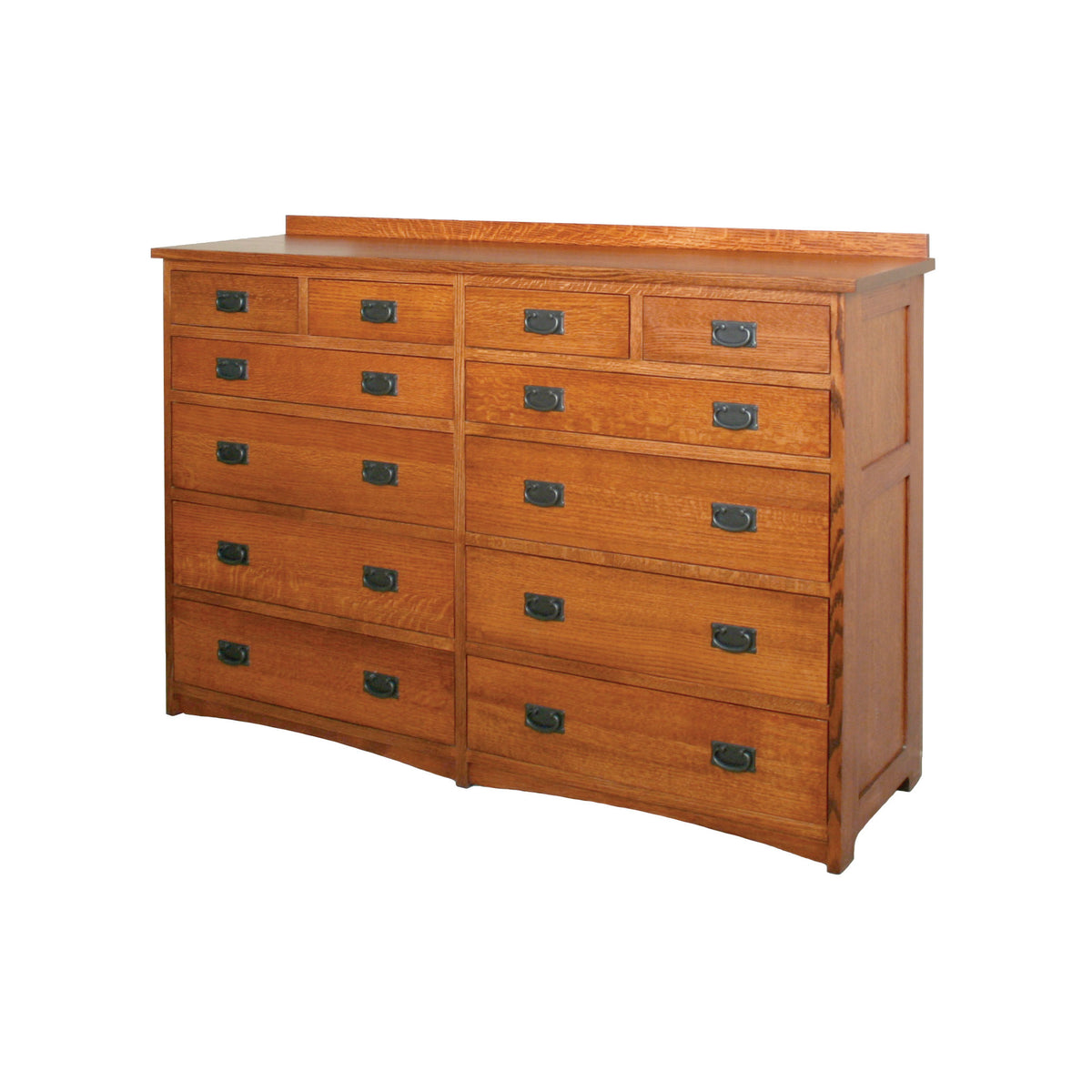 Amish Solid Wood Spanish Mission Dresser 44" High with 12 Drawers