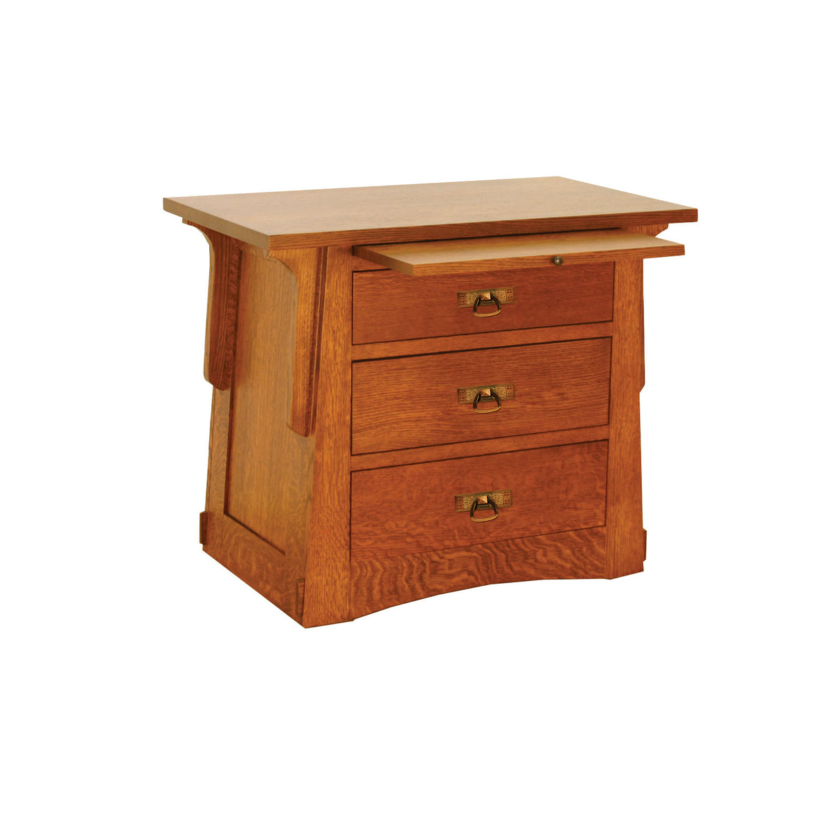 Amish Solid Wood Alamosa 3-Drawer Nightstand with Pullout