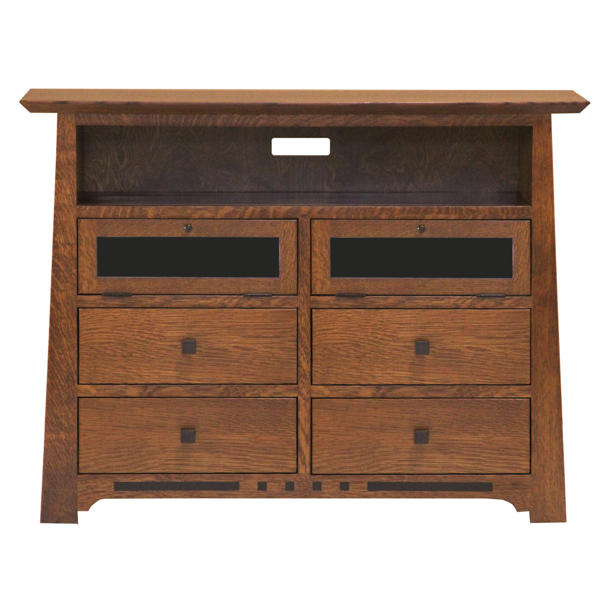 Amish Solid Wood Van Nuys 4-Drawer TV Console