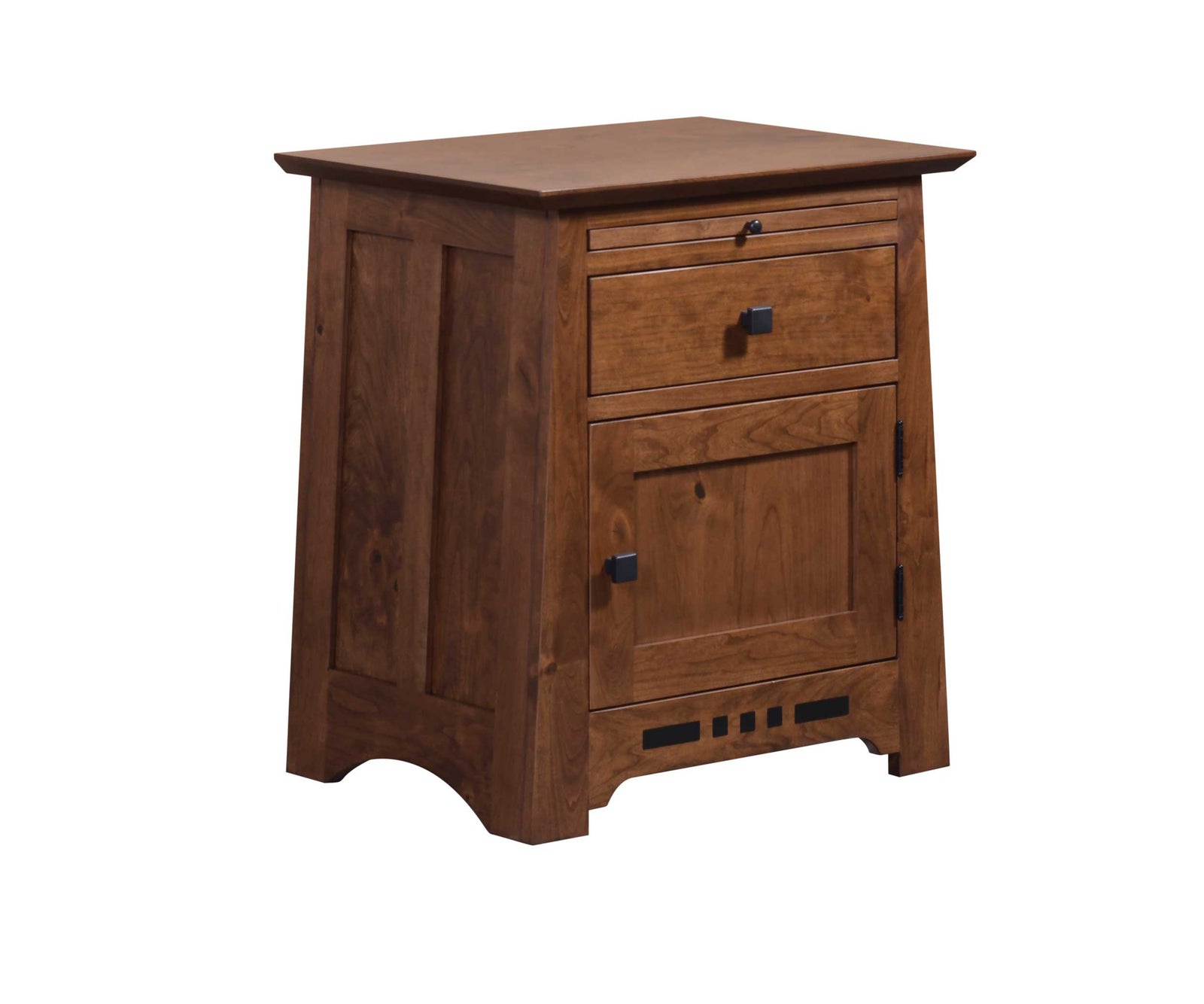 Amish Solid Wood Van Nuys Door Nightstand with Pullout - snyders.furniture