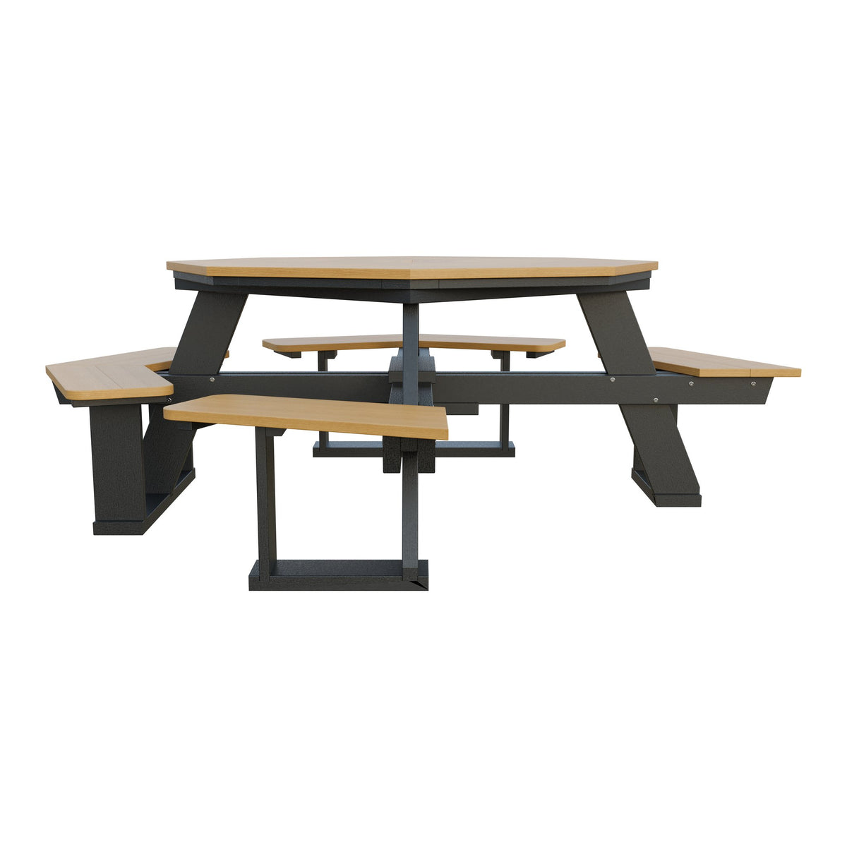 Amish 5' Poly Octagon ADA Picnic Table with Attached Seats