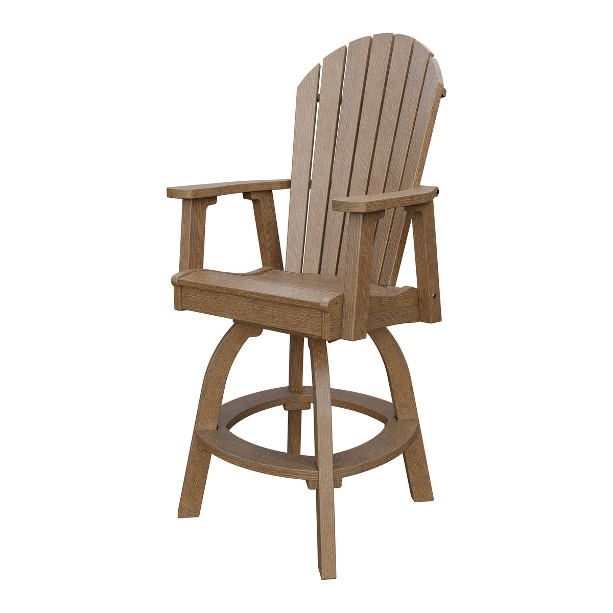 Amish Adirondack Swivel Bar Chair in Antique Mahogany
