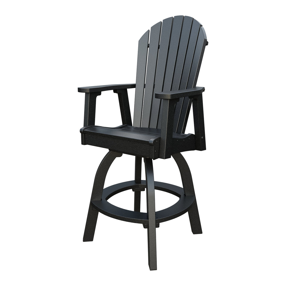 Amish Adirondack Swivel Bar Chair in Black