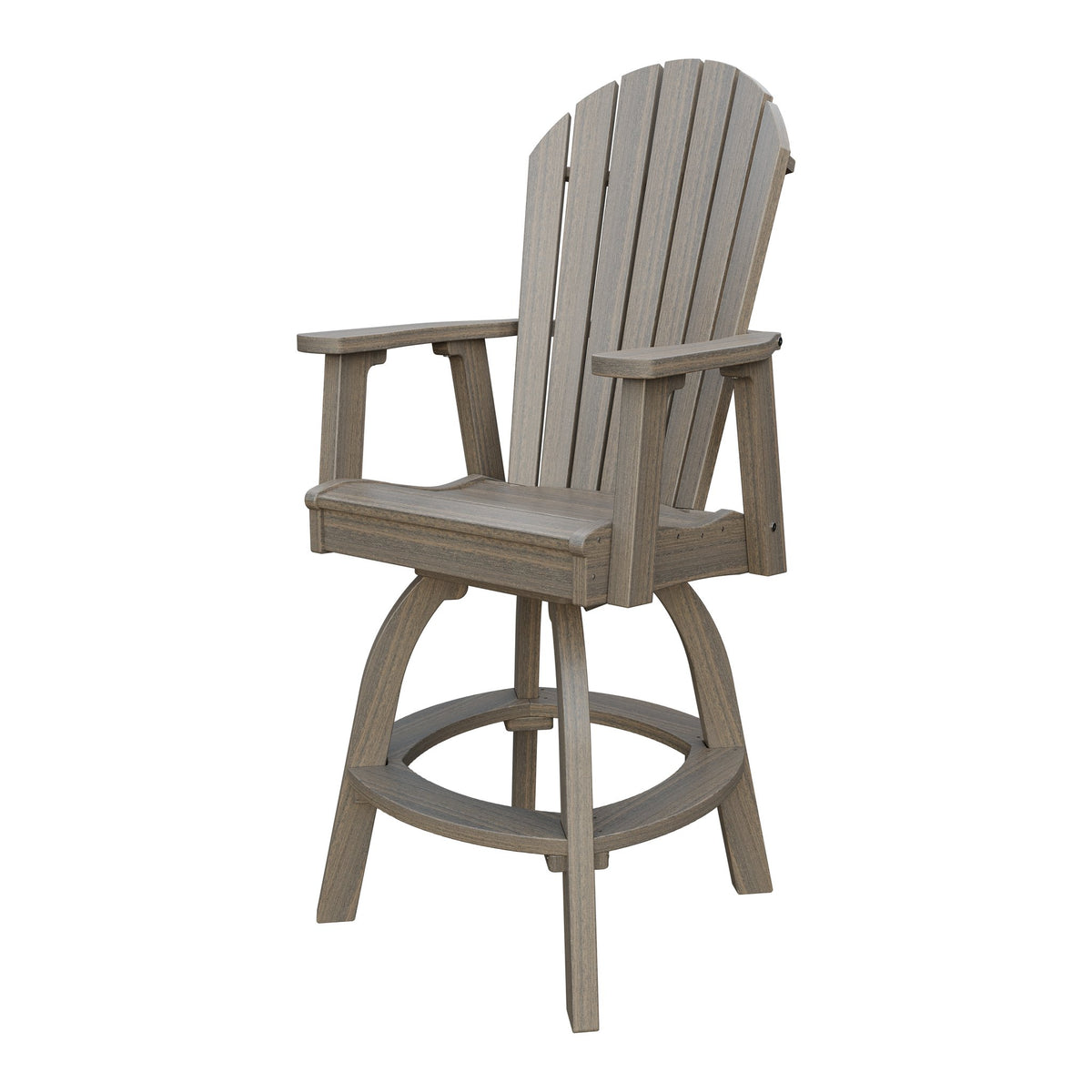 Amish Adirondack Swivel Bar Chair in Coastal Gray