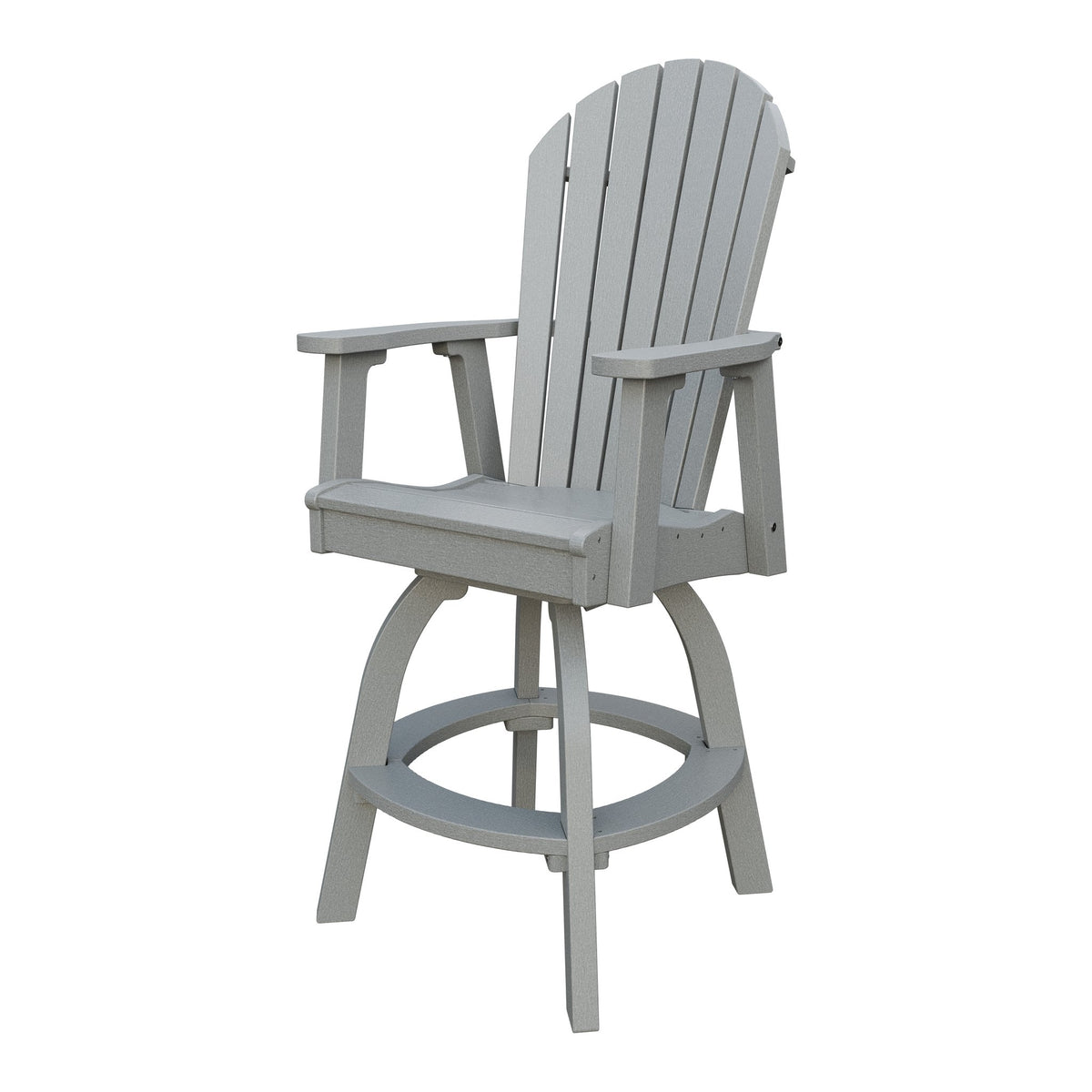 Amish Adirondack Swivel Bar Chair in Light Gray