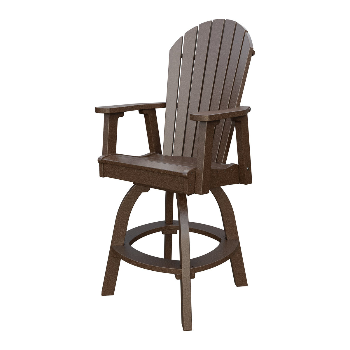 Amish Adirondack Swivel Bar Chair in Milwaukee Brown