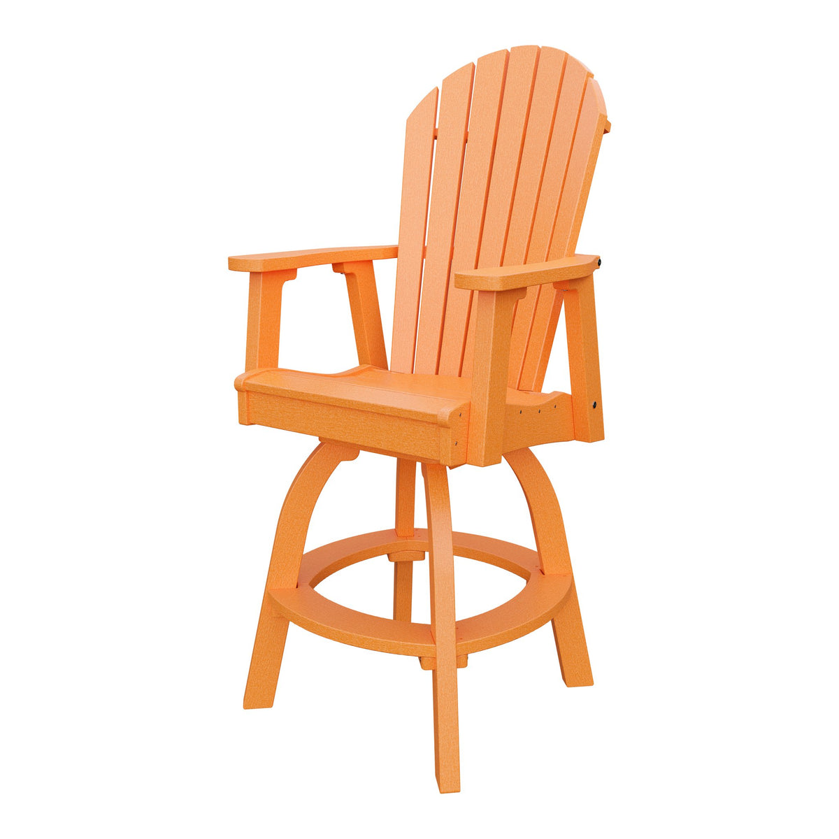 Amish Adirondack Swivel Bar Chair in Bright Orange