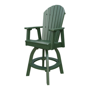 Amish Adirondack Swivel Bar Chair in Turf Green