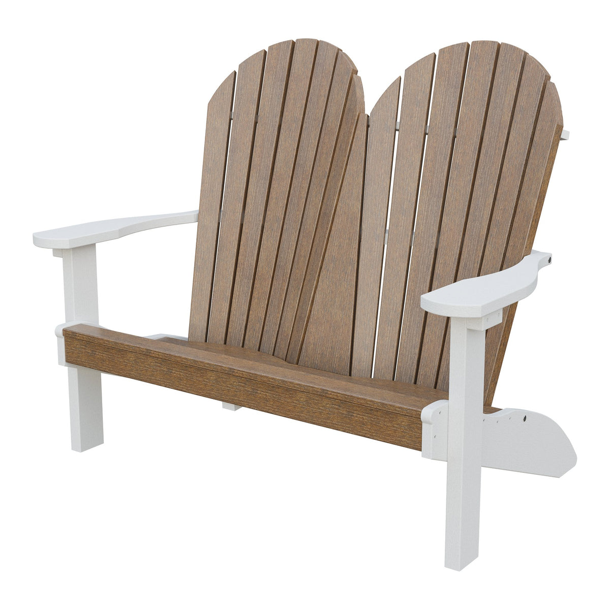 Amish Adirondack 4' Poly Loveseat in Antique Mahogany & White