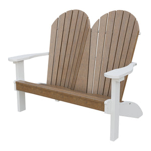 Amish Adirondack 4' Poly Loveseat in Antique Mahogany & White